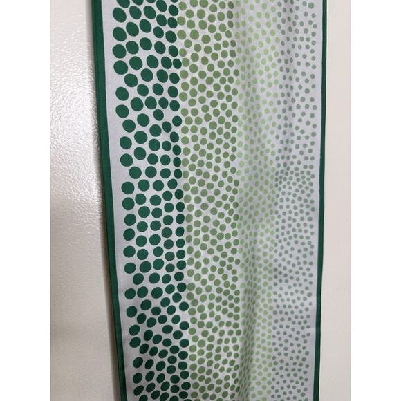 Vintage Pura Seta Rectangle Scarf Pointed End Green Dot Pattern Lightweight Silk - Picture 2 of 9